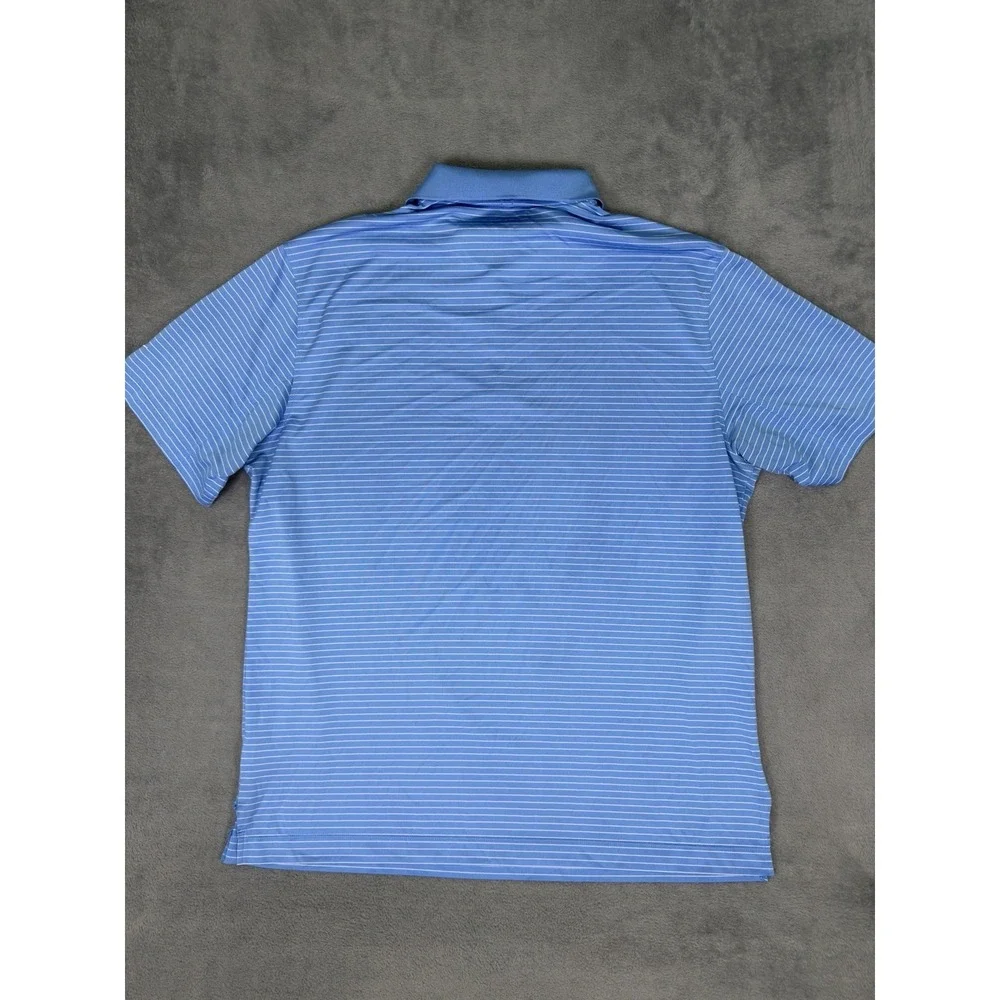 Nike Golf Tour Performance Polo Shirt Mens XL Blue Striped Dri Fit‎ Short Sleeve